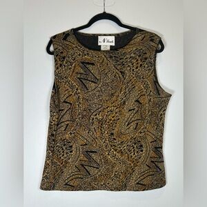 N Touch Women's Brown Tank Top Vintage 90’s 80’s